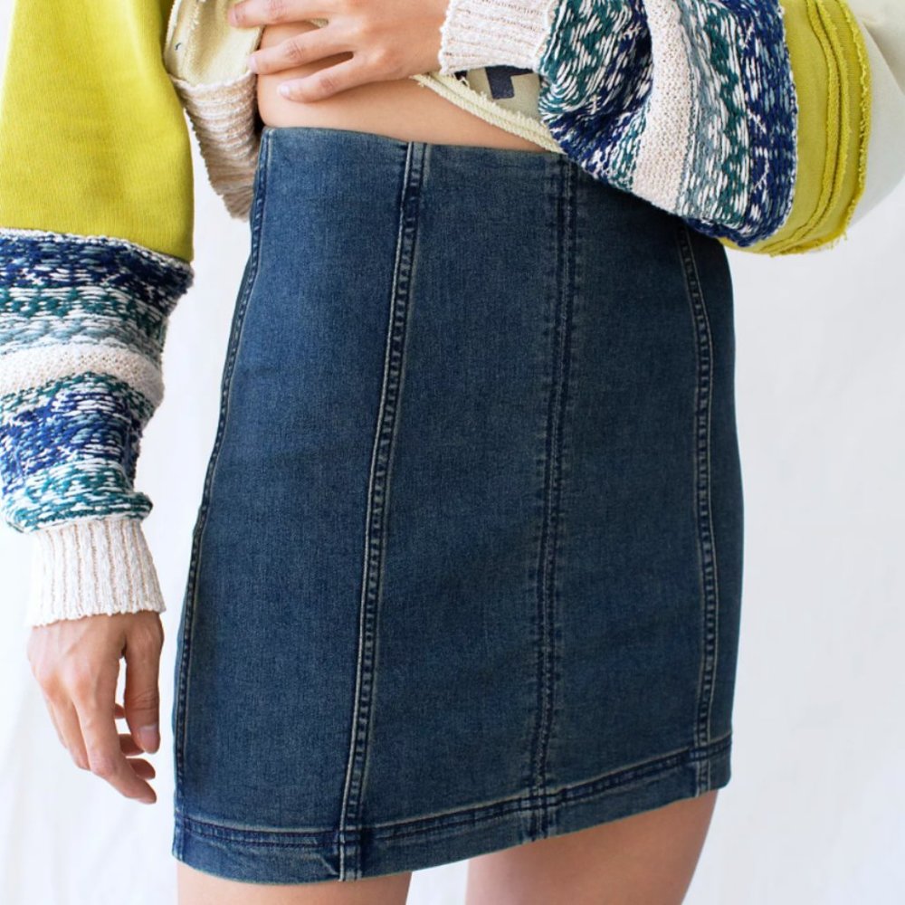 Free People Modern Femme Denim Skirt